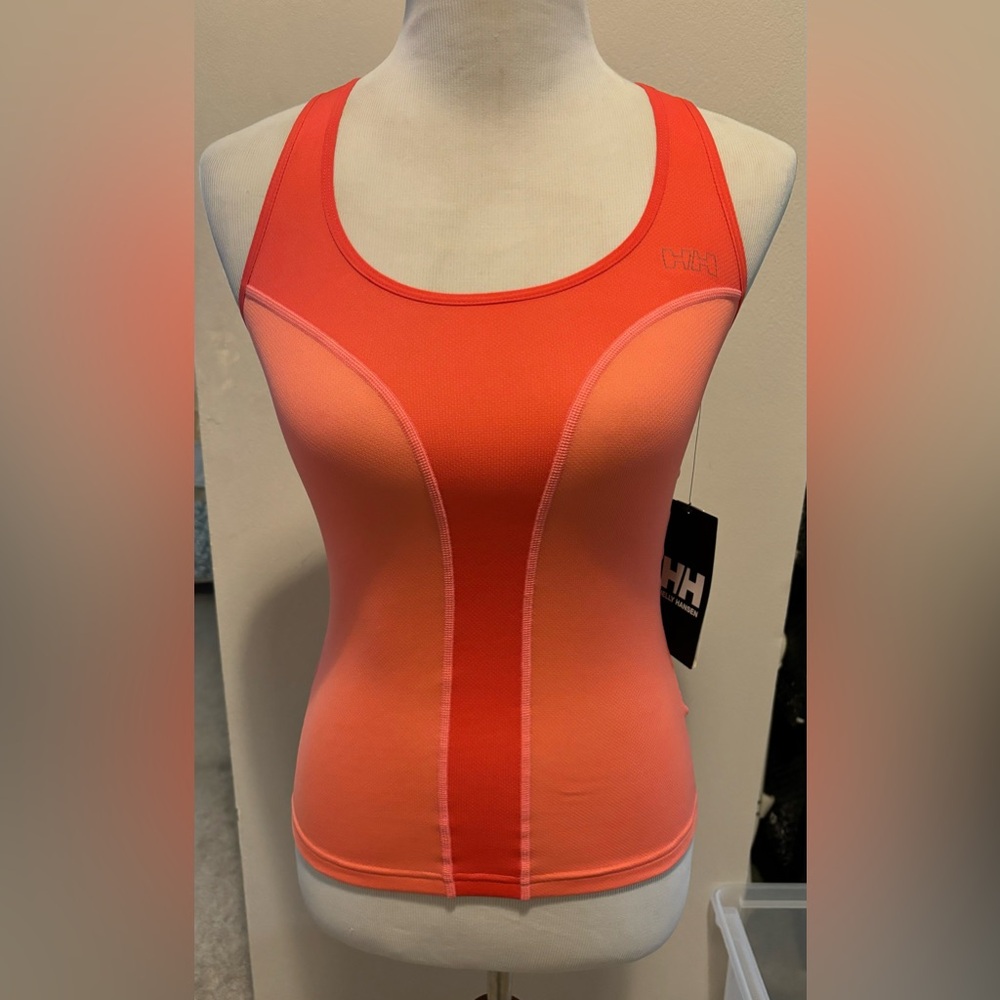 Helly Hansen NWT Pace Singlet activewear/Running top.,orange, UPF 30+. Size XS.